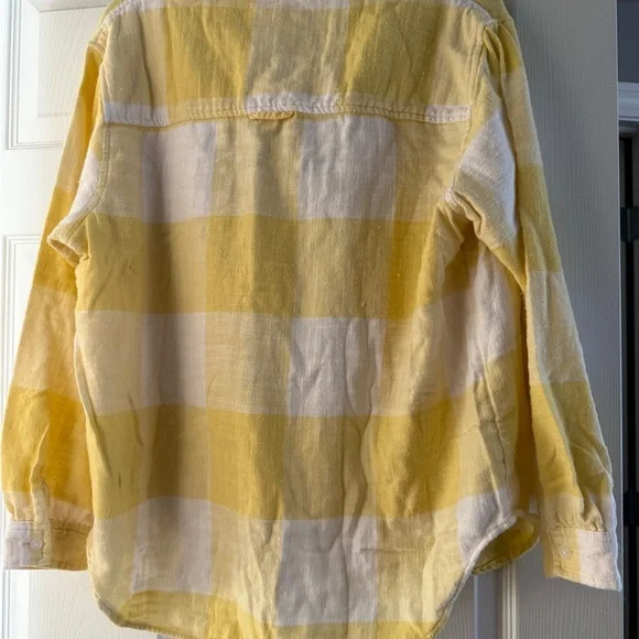 American Eagle Outfitters yellow and white plaid flannel shirt. NWT size S - Picture 6 of 6